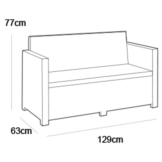 Victoria Gartensofa, Wetterfestes 2-Sitzer Sofa Grau